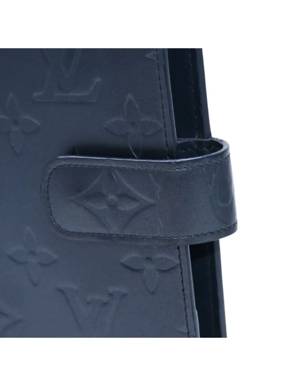 Louis Vuitton Agenda MM Monogram Matte Notebook Cover Metallic Noir Leather
